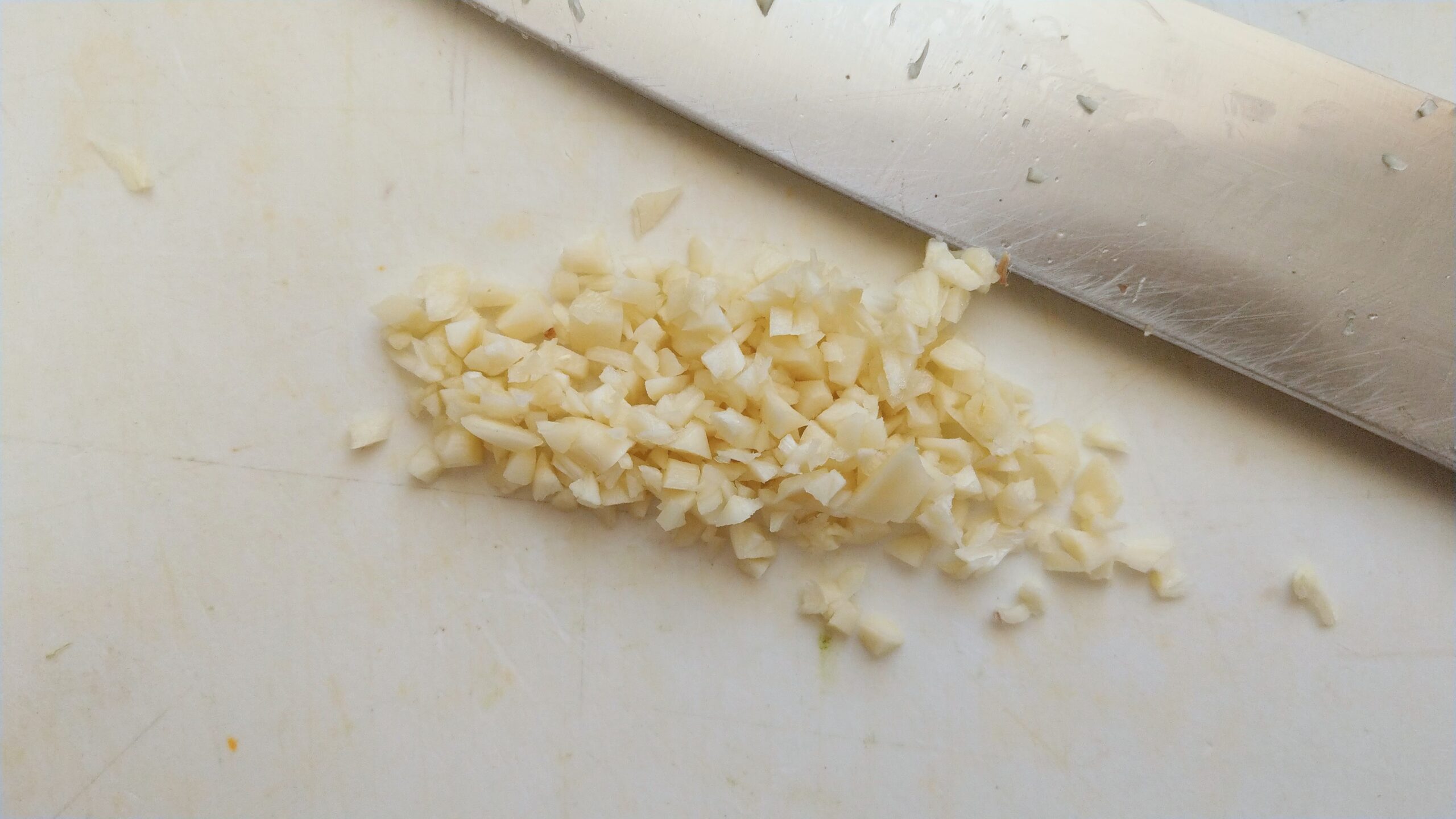 Garlic chopped up small