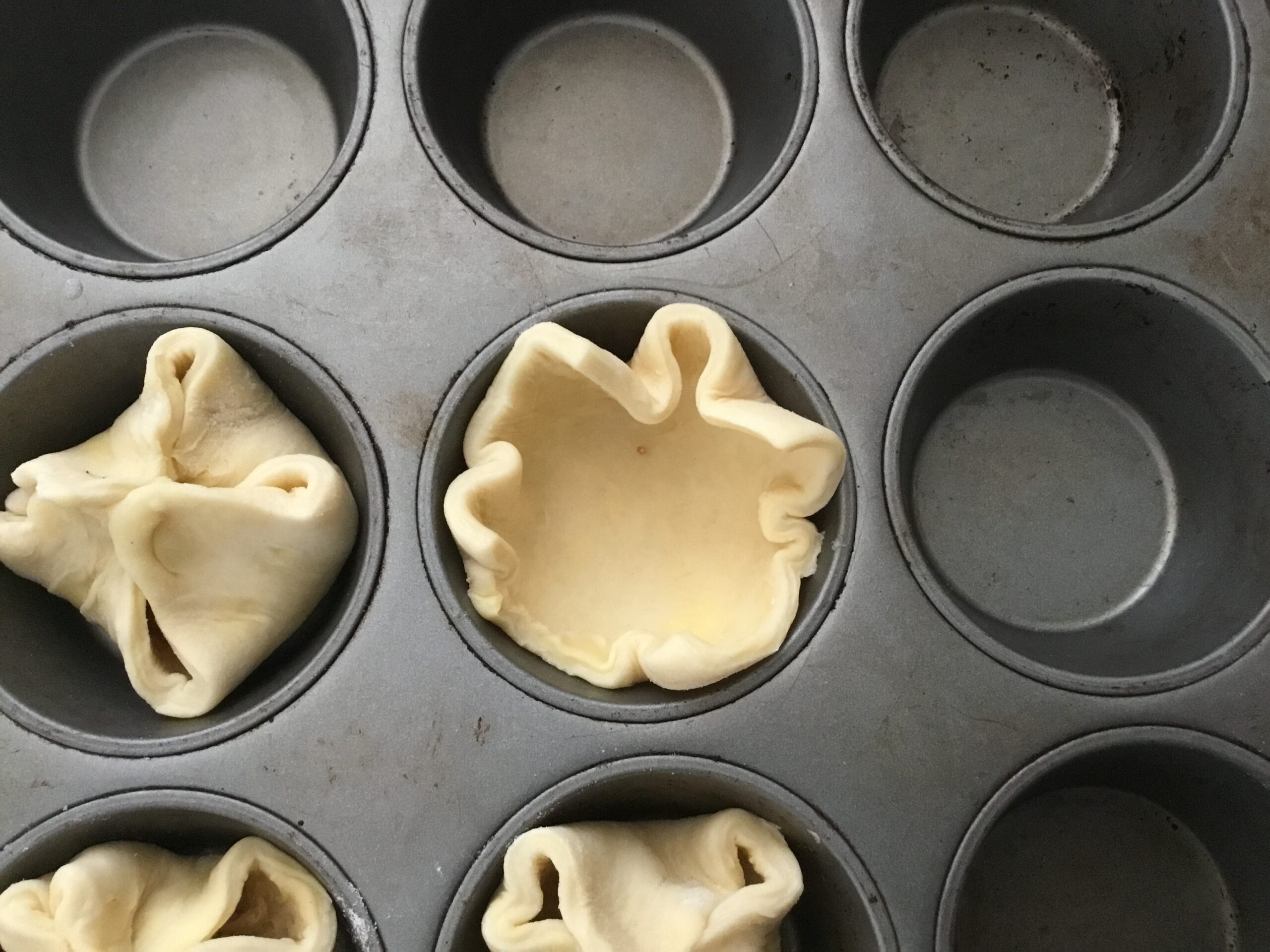 Pastry in muffin tins
