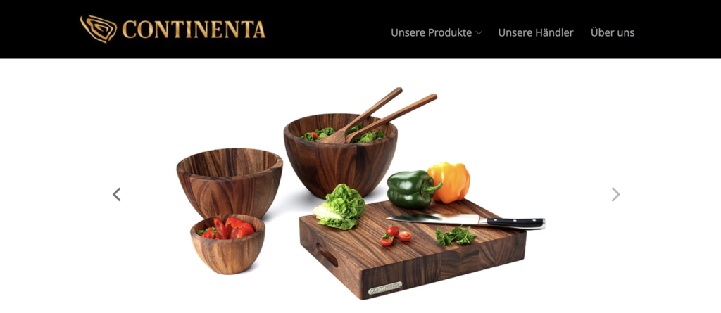 Continenta website front page