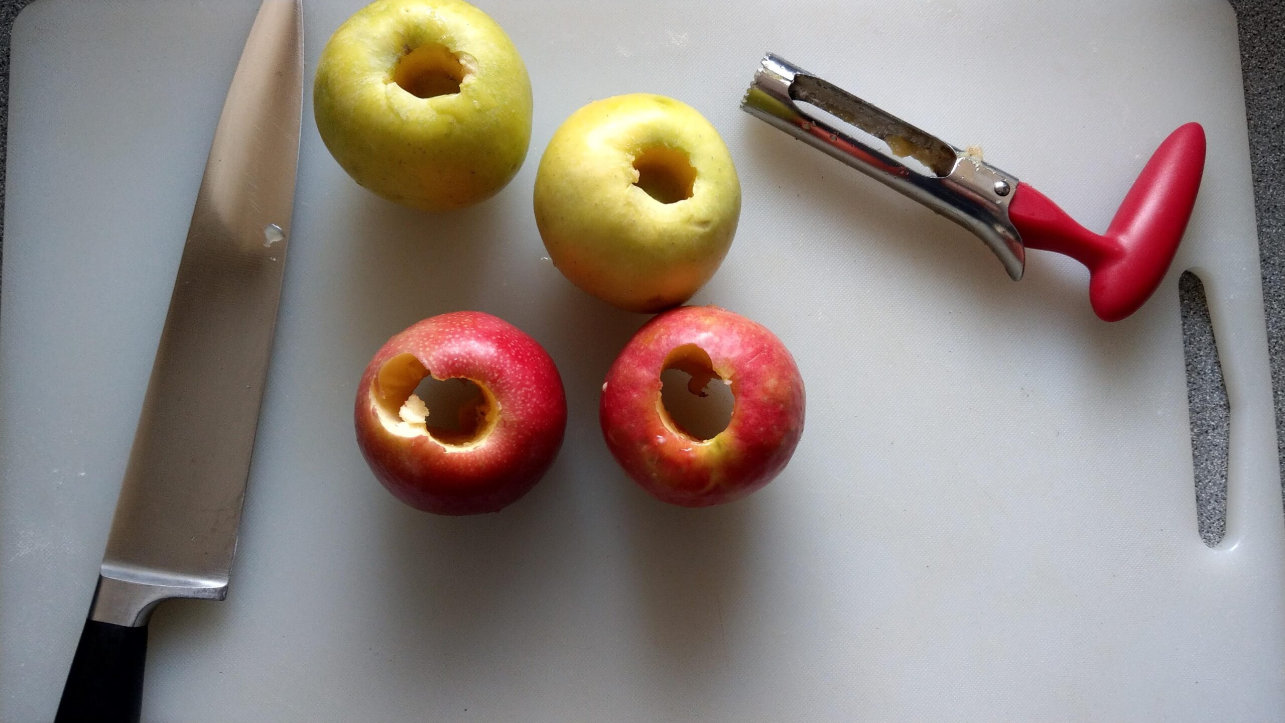 Cored apples