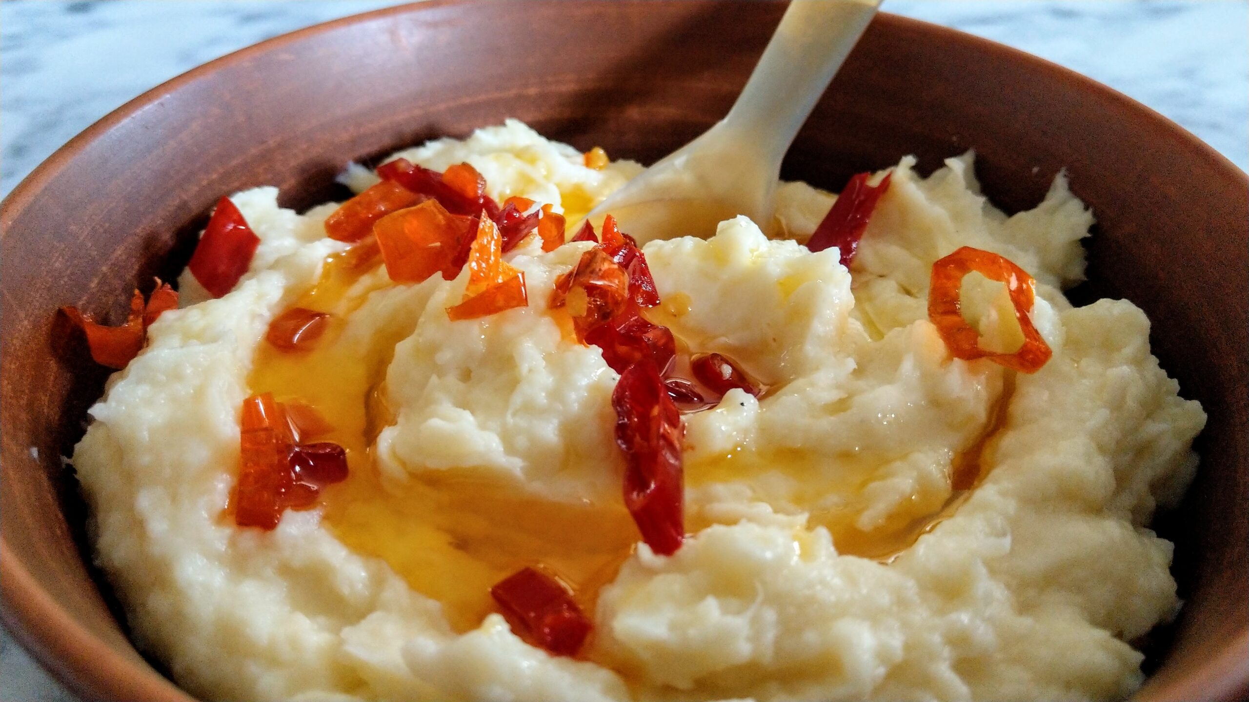 Creamy parsnip puree with spiced butter